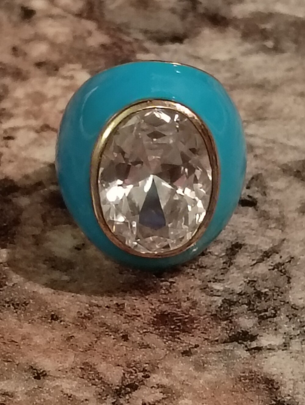 NOIR Women's Enamel Marquise Ring